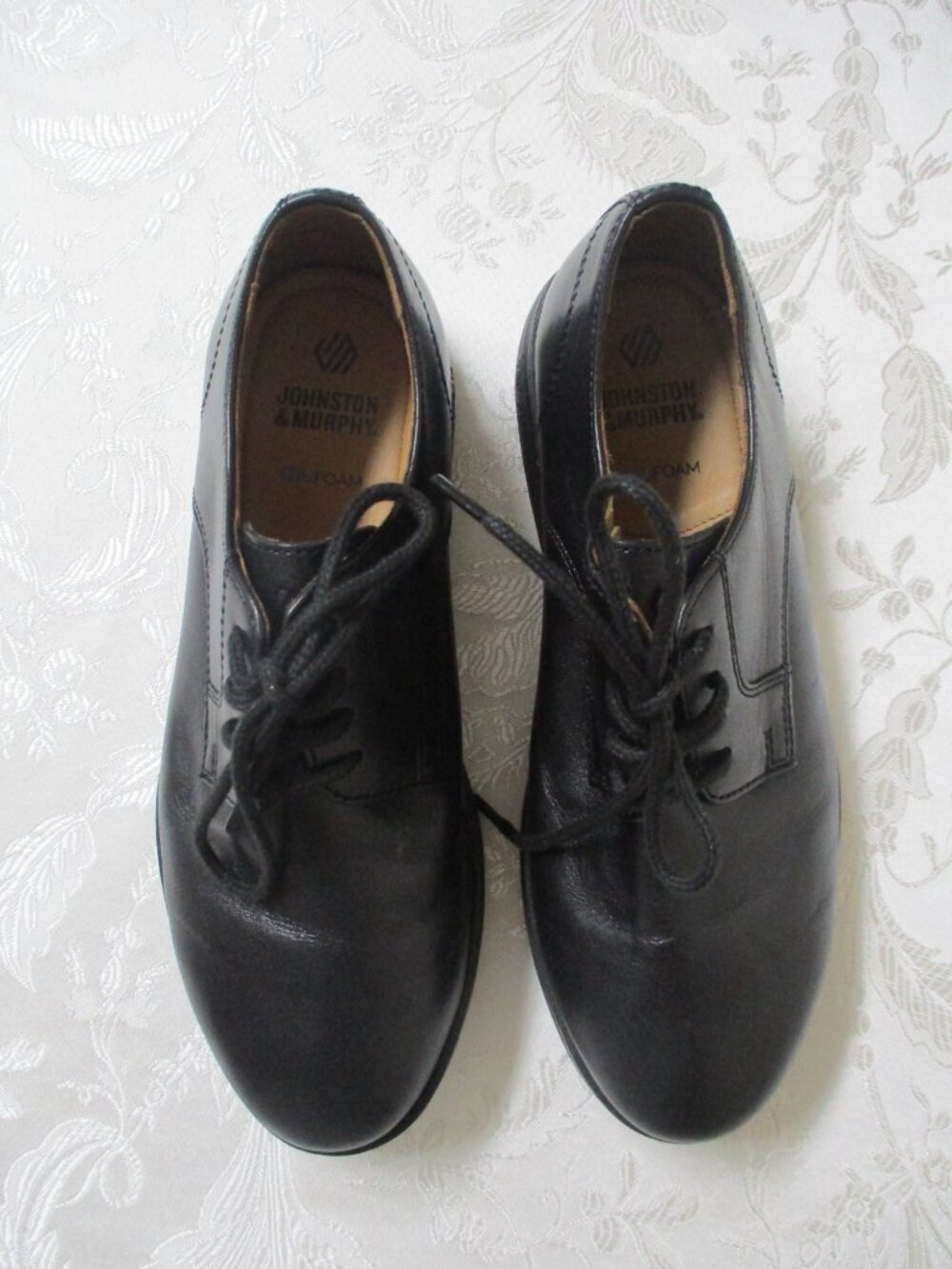 Johnston & Murphy Boys Upton Plain Toe black Lace up Dress Shoes NEW size 3 sz34